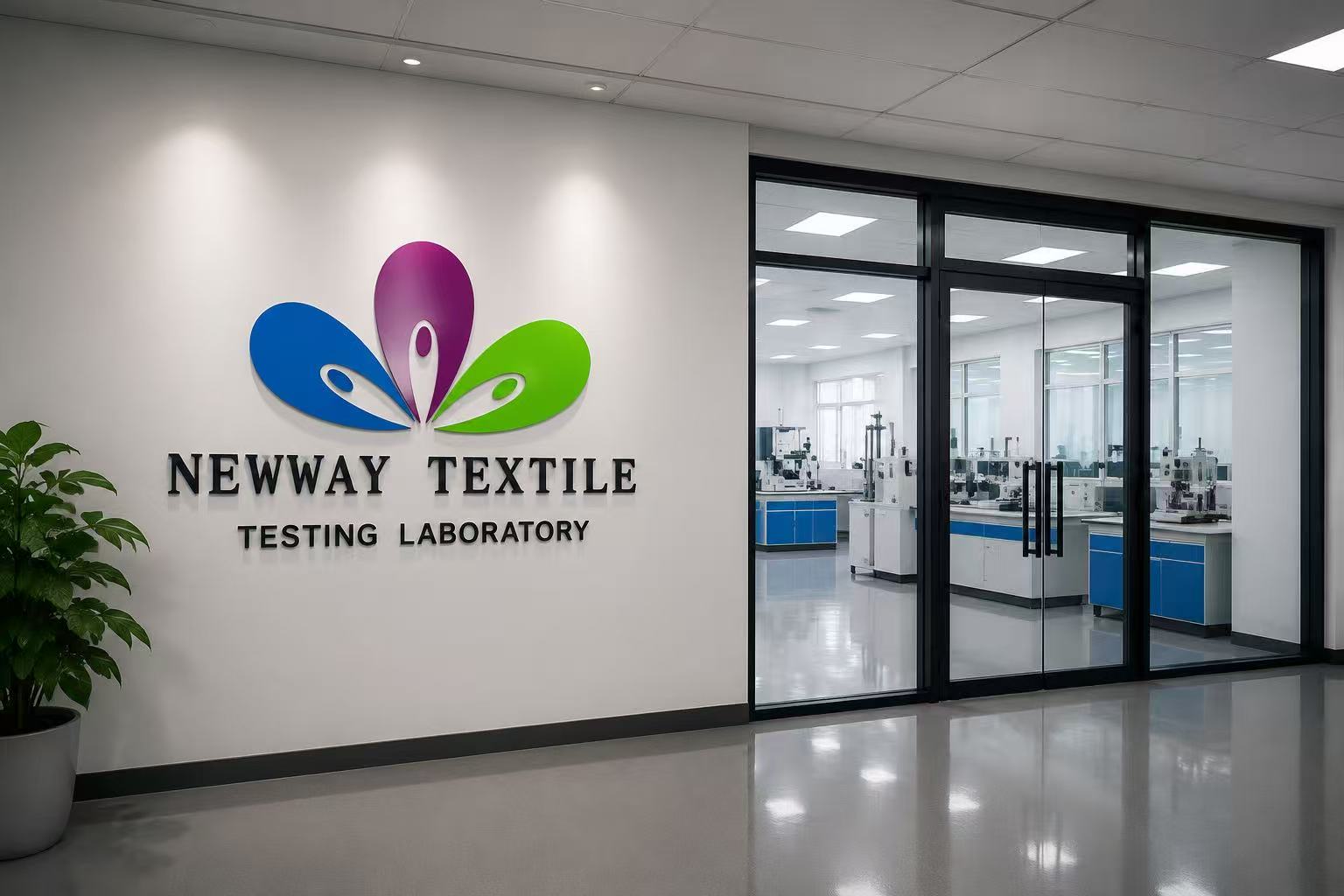 Entrance to the Newway Textile testing laboratory