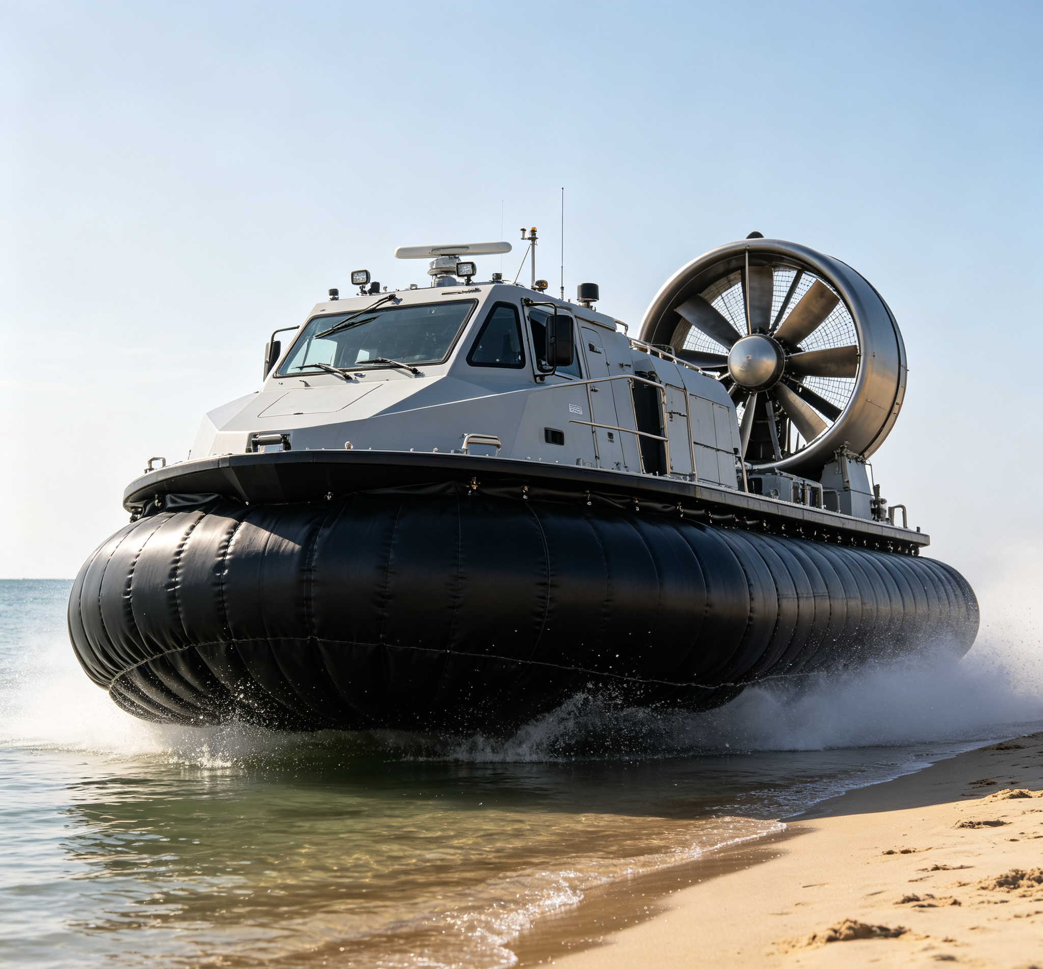 Amphibious hovercraft using flexible skirt material